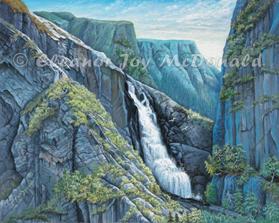 Splashing Thru The Crags oil painting. Click to enlarge
