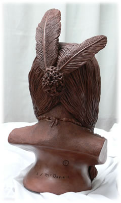 Indian sculpture, Unconquered back view, chestnut colour